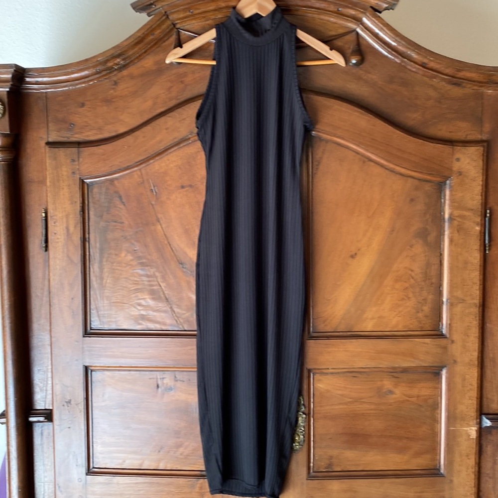 Black Bodycon Midi Dress, new